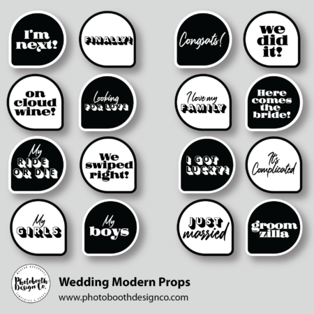 modern wedding photo booth props