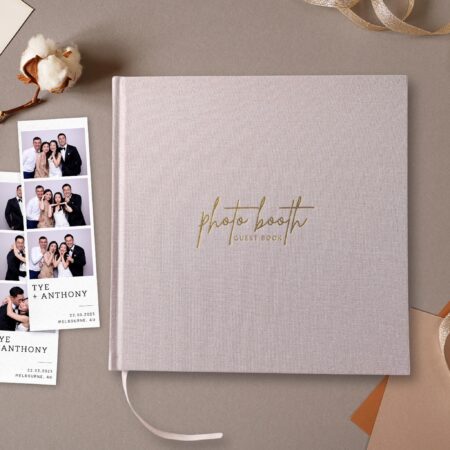 Beige Luxe-Linen Photo booth Guestbook
